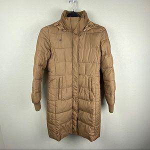 Esprit puffer padded quilted long hooded coat S